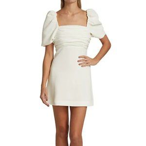 CINQ A SEPT Odele Puff Sleeve Mini Dress in Ivory Size 14 Brand New